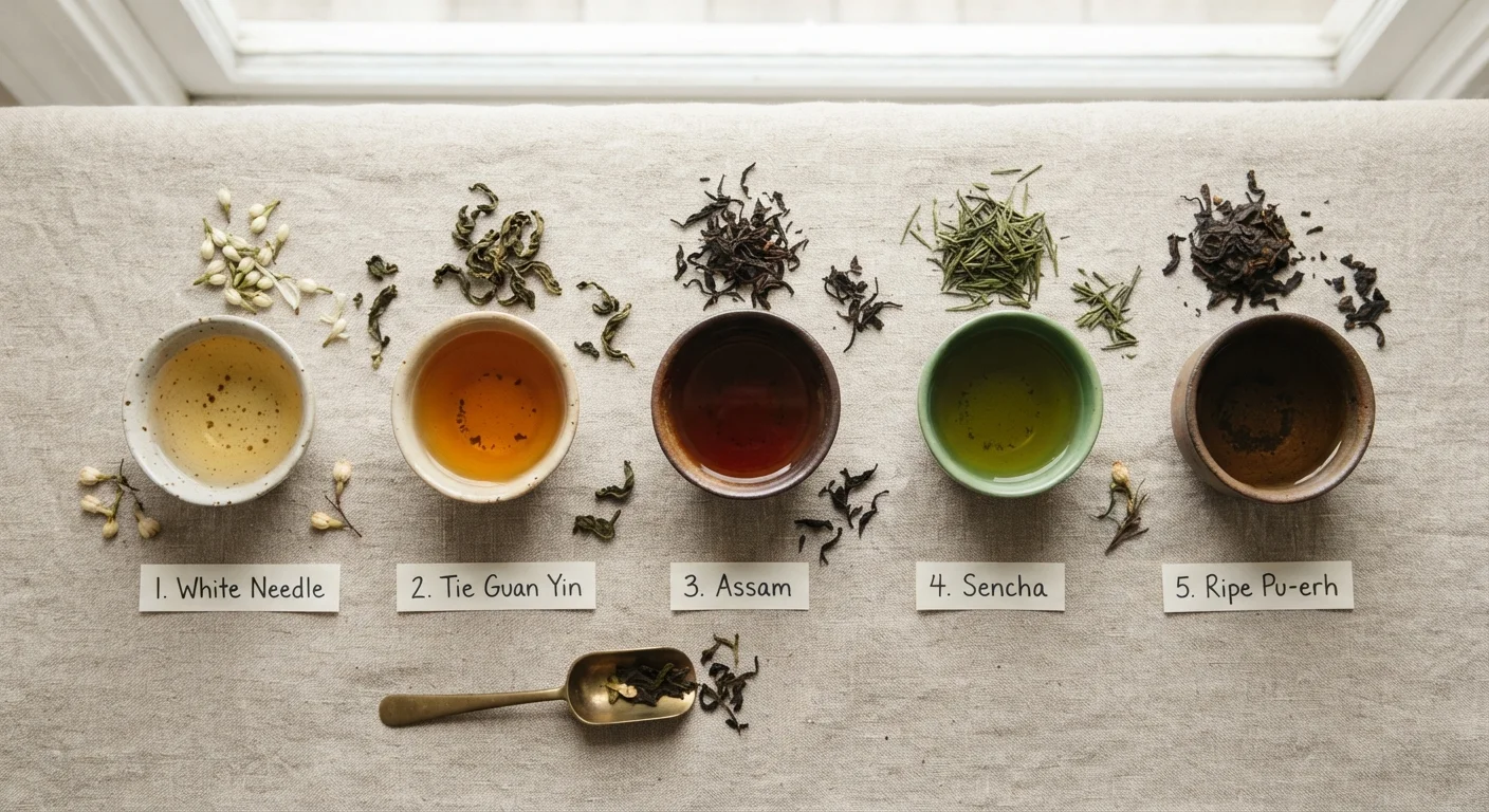 A Field Guide to Tea Types: Green, Black, White, Oolong, and Pu-erh
